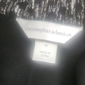 Christopher & Banks Black Top with Gold Detailing